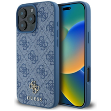 GUESS HC PU 4G Small 4G és Classic Magsafe iPhone 16 Pro Max tok kék színű