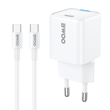 BWOO GaN 30W Fali Töltő USB-C porttal és C-C 60W kábellel