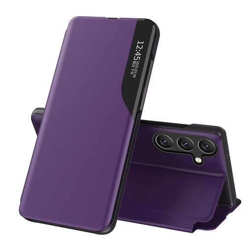 Eco Leather View Case elegáns fliptok állvány funkcióval Samsung Galaxy A36 - lila tok Eco Leather View Case elegáns fliptok állvány funkcióval Samsung Galaxy A36 - lila tok