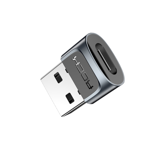 Rock adapter - Type C (aljzat) USB (dugasz) - fekete,
