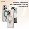 Rock Rotating Stand Soft Touch Series mágneses tok iPhone 16 Pro arany - 3. kép