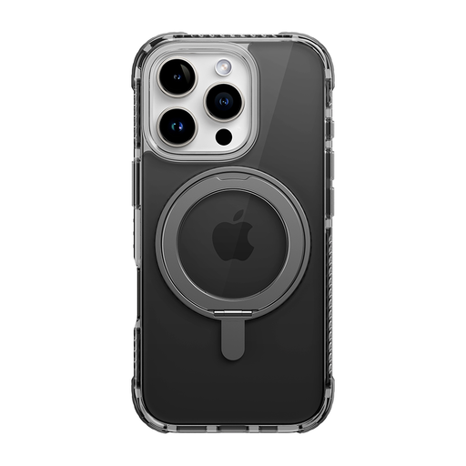 Rock Rotating Stand Crystal Series Magnetic for Iphone 16 black Rock Rotating Stand Crystal Series Magnetic for Iphone 16 black