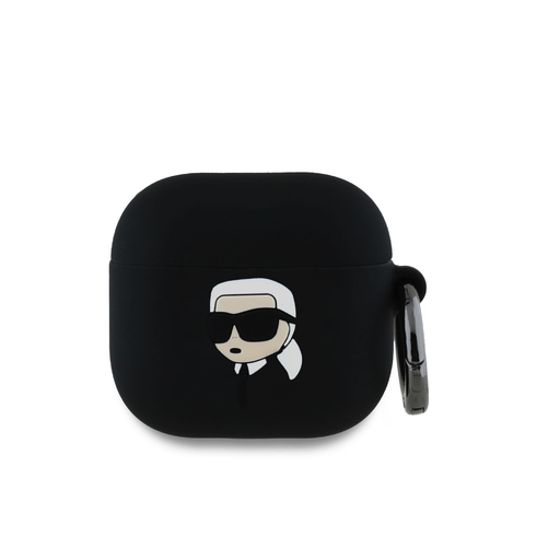 Karl Lagerfeld 3D Logo NFT Karl Head Szilikon AirPods 4 tok Fekete