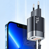 Fali töltő, Essager, ECTCA-LYB01-Z, GaN, USB-A, USB-C, 33W (fekete) - 1. kép