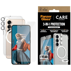 CARE by PanzerGlass Flagship 3 az 1-ben Tok + Üvegfólia + Objektívvédő Készlet Samsung Galaxy S25 tok