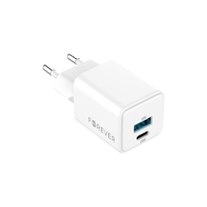 Forever TC-08-20AC GaN PD QC töltő 1x USB-C 1x USB 20W fehér