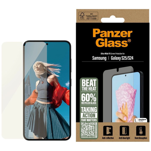 PanzerGlass All-in-One Ultra-Wide Fit Edzett üveg Samsung Galaxy S25 üvegfólia PanzerGlass All-in-One Ultra-Wide Fit Edzett üveg Samsung Galaxy S25 üvegfólia