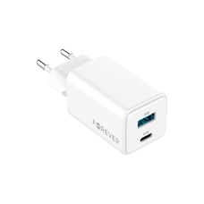 Forever TC-08-45AC GaN PD QC töltő 1x USB-C 1x USB 45W fehér