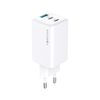 Forever TC-08-65ACC GaN PD QC töltő 2x USB-C 1x USB 65W fehér - 0. kép