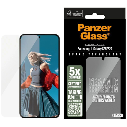 PanzerGlass Ultra-Wide Fit Kerámia Üveg Samsung Galaxy S25 üvegfólia PanzerGlass Ultra-Wide Fit Kerámia Üveg Samsung Galaxy S25 üvegfólia