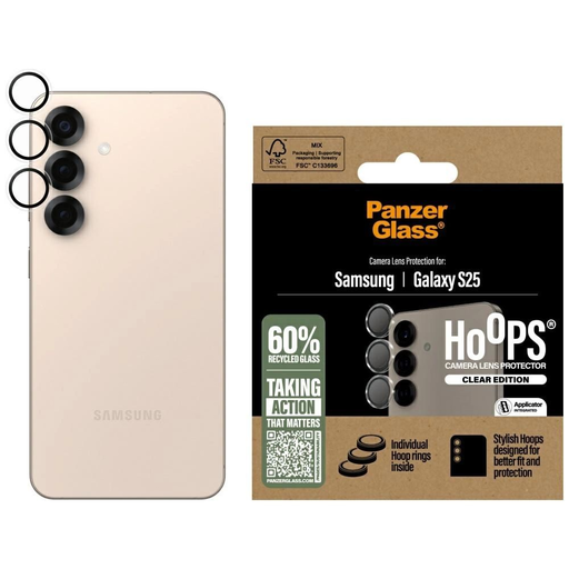 PanzerGlass Hoops Lencsevédő Edzett Üveg Samsung Galaxy S25-höz Átlátszó üvegfólia