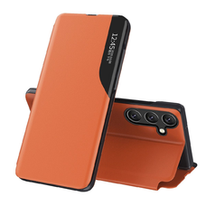 Eco Leather View Case elegáns fliptok Samsung Galaxy A56 - narancssárga tok