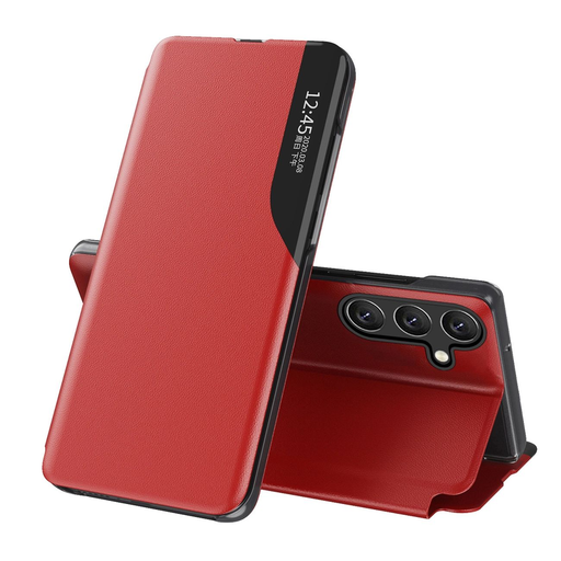 Eco Leather View Case elegáns fliptok állványfunkcióval Samsung Galaxy A56 - piros tok Eco Leather View Case elegáns fliptok állványfunkcióval Samsung Galaxy A56 - piros tok