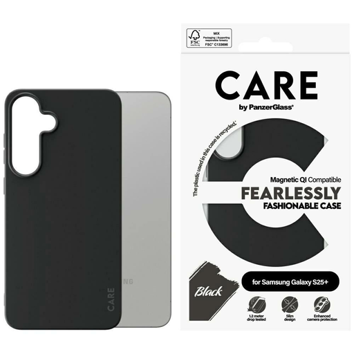 CARE by PanzerGlass Fashion QI tok Samsung Galaxy S25+ - Fekete