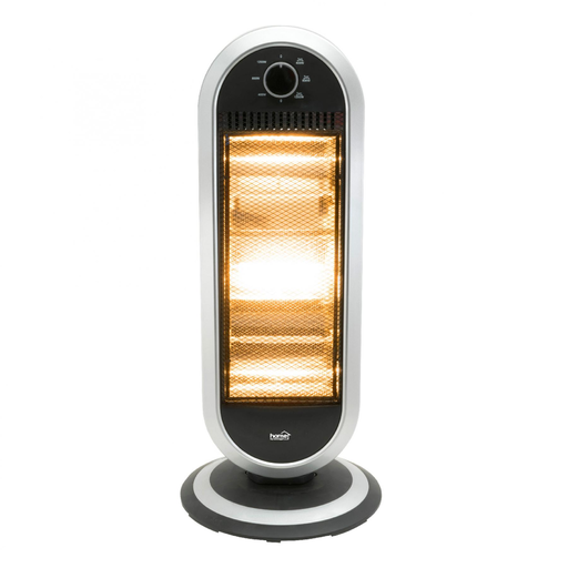 Home FK 23 álló elektromos halogén hősugárzó fűtőtest, 400W/800W/1200W, oszcillálás, IP20 védelem, fekete/ezüst