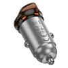 HOCO autós töltő 2 x Type C + kábel Type C - Lightning PD QC 45W NZ16B fém szürke - 0. kép