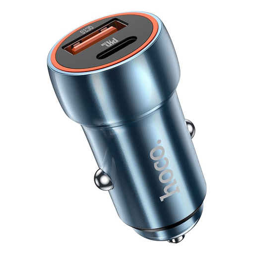 HOCO autós töltő USB A + Type C PD QC3.0 3A 20W Z46A zafírkék