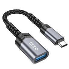 HOCO átalakító OTG Type C (hím) - USB A (női) 3.04A UA24 fekete