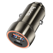 HOCO autós töltő USB A + Type C PD QC3.0 3A 20W Z46A fém szürke