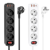 HOCO elosztó 1 aljzat + USB A + 3 x Type C PD QC3.0 3A 67W NS9 2 m fekete - 1. kép