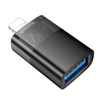 HOCO adapter OTG Lightning (férfi) - USB A (női) UA36 fekete átlátszó, - 1. kép