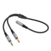 HOCO kábel AUX 2 az 1-ben 3,5 mm jack (női) 2 x 3,5 mm jack (férfi) UPA21 0,25 m fém szürke - 1. kép