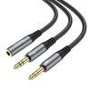 HOCO kábel AUX 2 az 1-ben 3,5 mm jack (női) 2 x 3,5 mm jack (férfi) UPA21 0,25 m fém szürke - 4. kép