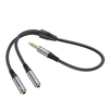 HOCO kábel AUX 2 az 1-ben Jack 3,5 mm (férfi) - 2 x Jack 3,5 mm (női) UPA21 0,25 m fém szürke - 4. kép