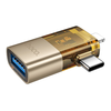 HOCO átalakító OTG 2 az 1-ben Lightning (férfi) / Type C (férfi) USB A (női) UA36E arany - 0. kép