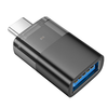 HOCO adapter OTG Type C (férfi) USB A (női) UA36B átlátszó fekete - 0. kép