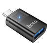 HOCO adapter OTG Type C (férfi) USB A (női) UA36B átlátszó fekete - 1. kép