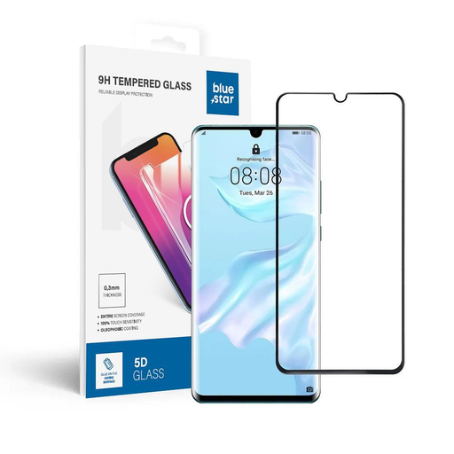 Edzett Üveg Blue Star - HUA P30 Pro (teljes ragasztás/kis méret) - fekete üvegfólia Edzett Üveg Blue Star - HUA P30 Pro (teljes ragasztás/kis méret) - fekete üvegfólia