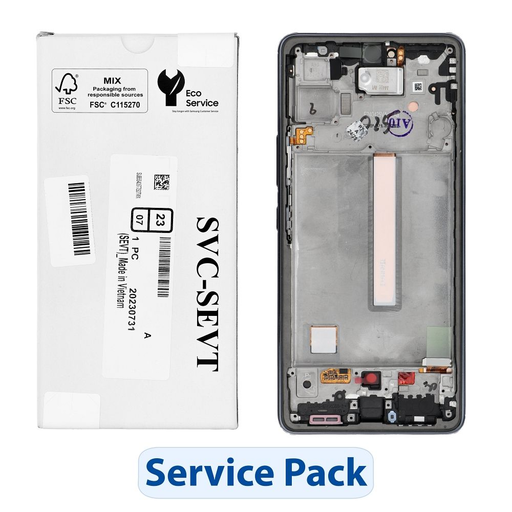 ServicePack LCD kijelző SAMSUNG A53 5G A536B GH82-28024A Fekete