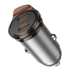 HOCO autós töltő 2 x Type C PD QC3.0 45W NZ16B fém szürke - 4. kép
