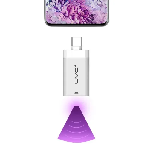 Mini UV UVC sterilizáló fertőtlenítő lámpa Type-C OTG fehér