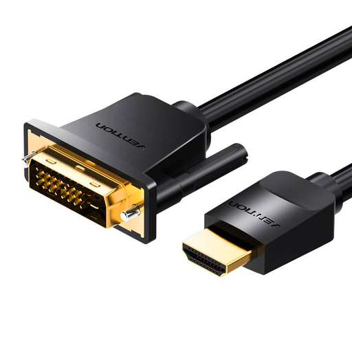 HDMI-DVI (24+1) kábel Vention ABFBG 1,5m, 4K 60Hz/ 1080P 60Hz (Fekete)