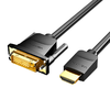 HDMI-DVI (24+1) kábel Vention ABFBG 1,5m, 4K 60Hz/ 1080P 60Hz (Fekete) - 1. kép