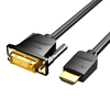 Vention HDMI to DVI (24+1) kábel ABFBJ 5m, 4K 60Hz/ 1080P 60Hz (Fekete) - 1. kép