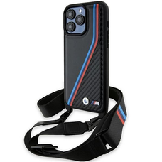 BMW M Kiadás Karbon Háromszínű Csíkok & Pánt tok iPhone 15 Pro Max - fekete