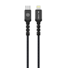 Blavec Raptor fonott kábel - Type C - Lightning - PD 20W 2,4A 0,25 méter (CRA-CL24BG025) fekete-szürke - 0. kép