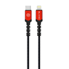 Blavec Cable Raptor fonott kábel - Type C - Lightning - PD 20W 2,4A 0,5 méter (CRA-CL24BR05) fekete-piros - 0. kép