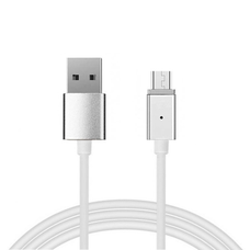 Kábel Mágneses Type 1 - USB to Micro USB - levehető csatlakozóval 1 Méter EZÜST (bliszter csomag)