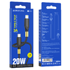 Borofone Lightning USB kábel BX92 Advantage - Type C to Lightning - PD 20W 1 méter fekete - 3. kép