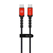 Blavec Raptor fonott kábel - Type C to Type C - PD 60W 3A 2 méter (CRA-CC3BR20) fekete-piros