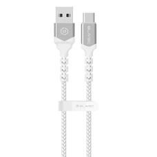 Blavec Cable Raptor fonott - USB to Type C - PD 66W 6A 1 méter (CRA-UC6WS10) fehér-ezüst