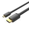 HDMI-D Male to HDMI-A Male Kábel Vention AGIBH 2m, 4K 60Hz (Fekete) - 2. kép