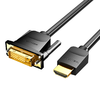 HDMI-DVI (24+1) kábel Vention ABFBH 2m, 4K 60Hz/ 1080P 60Hz (Fekete) - 1. kép