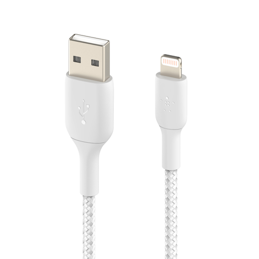 Belkin BOOST CHARGE USB-A - Lightning kábel, fonott - 1M - Fehér
