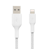 Belkin BOOST CHARGE USB-A - Lightning kábel, fonott - 1M - Fehér - 2. kép