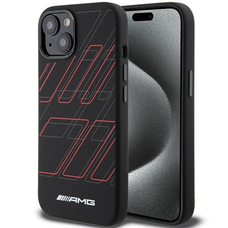 AMG szilikon nagy rombusz mintás MagSafe tok iPhone 15/14/13 - fekete